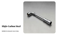 High-Carbon Steel L-Shaped Socket Wrench Long-Lasting Tire Lug Wrench Heat-Treated for Mechanics, DIY Enthusiasts, Workshop