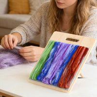Wool Carding Board Set Easy to Use Textile Tool Includes Wooden Sticks Crafting Essentials