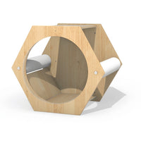Space Capsule Cat Perch and Solid Wood Shelf, Wall-Mounted Shelves for Large Adult Cats, Space Saving Indoor Furniture with 20kg Maximum Load