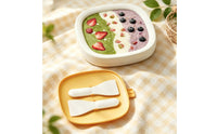 Rolled Ice Cream Maker with Scrapers Manual Rolled Dessert Maker Food-Grade Yogurt Frying Tray with Scrapers for Families, Parties