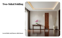 Chinese Design Folding Screen Double-Sided Antique Carved Room Separate R Reversible Panels Hand-Carved Folding Screen for Entryway, Tea House