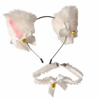 Maid Cosplay Hair Accessory Girly Design Chime Ribbon Cat Ear Hairband Cat Ear Headband Lightweight Lace Chime Choker