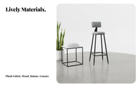 Minimalist Design Bar Stool with rearrest utilitarian Look Counter Chair Modern design Home Furniture rear Support for Homeowners, Restaurant Owners, Adults, Kitchen, Cafe, Bistro, Dining Room