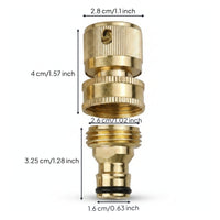 Leak-Resistant Brass Hose Connector Pair Knurled Grip Garden Hose Quick Connector Black Sealing Rings Quick Connect Coupler American Thread