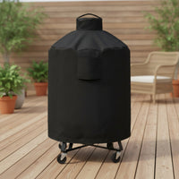 Waterproof Grill Cover with Storage Pouch Weatherproof Round Grill Cover Heavy Duty Weather-Resistant for Backyard Cooks, Patio