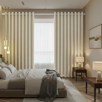 Sun Blocking Blackout Curtain Set Luxury Feel Textured Blackout Curtain Privacy Protection Window Covering Long-Lasting Drape for Light Sleepers, Alternating Schedule Workers, Apartment Dwellers, Bedroom, Living Room, Nursery, Office