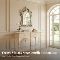 French & design 2-Tier sideboard Table Vintage Design 2-Tier Entryway Shelf Elegant Look Hallway Cabinet Slim silhouette for Interior Decorators, Apartment Dwellers, homeowners, Foyer, Living Room, Bedroom, Behind Couch