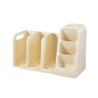 Book Organizer with Handles Desktop Bookends with Dividers Expandable