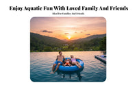 Multi-Person Swim Raft Sturdy PVC Material Inflatable Buoyant Dock Large Capacity Inflatable Mesh Float for Families, Pet Owners, Pool, Sea, Beach