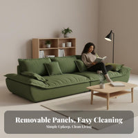 Curved Corduroy Sofa Retro Aesthetic Living Room Furniture mid-century modernperiod Inspired Lounge Couch for Homeowners, Families, Den, book corner corner, Home Office