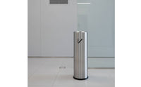 Stainless Steel Ash Receptacle with Perforated Grate Brushed Silver Cylindrical Ash Receptacle Commercial-Style Cigarette Butt Collector Slim Vertical for Smokers, Tobacco-Using Areas, Building Entrances, Hotel Lobbies, Public Areas