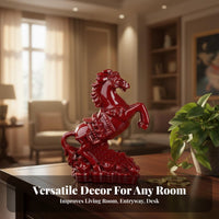 Good Fortune Feng Shui Horse Statue Exquisite Craftsmanship Feng Shui Horse Figurine Glossy Finish for Business Owners, Living Room, Office