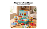 No Batteries Required Wooden Matching Game Hand-Eye Coordination Stacking Game with Bell Educational Toy Fine Motor for Children, Preschoolers, Toddlers, Preschool, Kindergarten