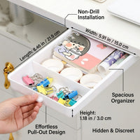 Desk Storage Drawer Organizer, Self Under Drawers No Drill, Large Slide Out for Office and School