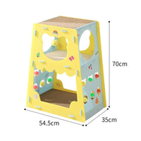 Cardboard Cat House with Scratch Pads Sturdy Cat House with Scratch Pads Pet Furniture Cozy Eco-Friendly for Cats, Living Room