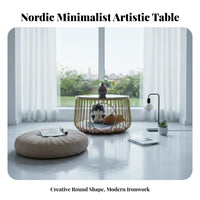 Two-in-singlePurpose Design End Table with Feline Shelter Nordic Design Feline House End Table Multi-Functional Living Room Furniture Space-Saving for Small Apartment Dwellers, Bay Window, Bedroom, Office