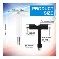 Skateboard T-Tool with Bearing Press Multi-Functional Skateboard Tool Kit Bearing Press Puller Portable T-Wrench Allall-in-1