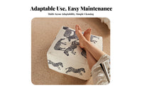 animal stripe Print Pouf Multi-Functional Low Stool Comfortable for Bay opening, Bedroom