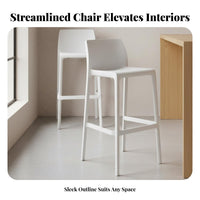 Stackable Perforated Back High Stool Nordic Design Bar Chair Minimalist Design Seating Furniture with Backrest for Restaurant Owners, Homeowners, Adults, Cafe, Coffee Shop, Kitchen, Dining Room