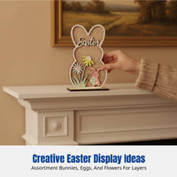 Easter Bunny Wooden Decoration, Simple Creative Craft, DIY Scene Arrangement, Rustic Home Decor