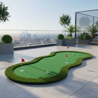 Realistic Turf 3 Hole Putting Mat Easy Storage Golf Putting Practice Mat Anti-Slip Base Sports Equipment for Backyard
