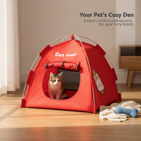 Pet Tent Bed for Cats and Small Dogs, Foldable Indoor/Outdoor Pet Camping House, All Seasons