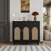 Black Wood Chest of Drawers, Timeless Design Drawers for Clothes Storage, Bedroom Furniture with Shelves