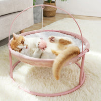 Cat Hammock Rocking Bed Suitable for Cats, Freestanding Wood Indoor Lounger, Machine Washable Soft Material, Soft Resting Place for All Seasons