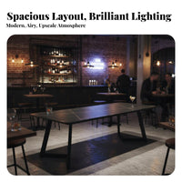 Easy to Clean Industrial Design Table and Seating Long-Lasting Construction Industrial Dining Booth Versatile Design Commercial Furniture Scratch-Resistant Tabletop for Restaurant Owners, Bar Proprietors, Cafe Managers, Pub, Eatery, Lounge