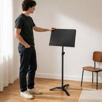 Foldable Music Stand Telescoping Pole Folding Music Stand Anti-Slip Feet