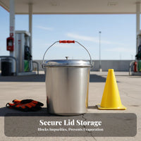 Sealed Lid Aluminum Oil Container Thickened Material Lidded Aluminum Barrel Heavy Duty Blast-Resistant Proof Container Rust-Resistant for Gas Station Attendants Plant Operators, Safety Personnel, Oil Plants, Workshops, Factories