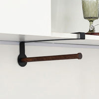 Cabinet Roll Dispenser, Under Paper Towel Holder for Home Cooks, Wooden Space-Saving Hanging Kitchen Storage for or Film