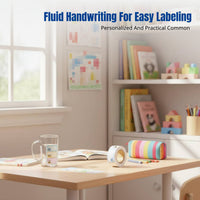 Cartoon Name Stickers, Waterproof, Tear-Resistant, Handwriting Labels, No-Residue, Cute Creature, School, Mug, Book, Kids