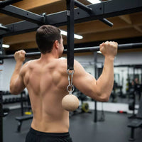 2 Pieces Solid Wood Wooden Pull-up Balls Non-Slip Surface Hanging Grip Strength Balls Versatile Training Tool Pull up Grips Easy to Install for Climbers, Warrior Trainees, Athletes, Home Gym