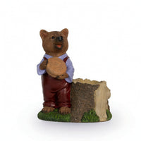 Bear Figurine with Planter Rustic Bear Planter Yard Art Woods Weather-Resistant for Gardeners, Patio, Courtyard