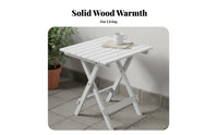 Solid Wood Small Square Folding Table Foldable Design Portable Folding Table Space-Saving Square Nightstand Multipurpose for Apartment Dwellers, Homeowners, Students, Balcony, Bedroom, Office, Camping