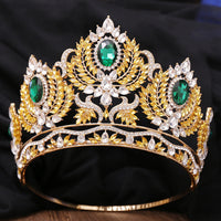 Luxury Rhinestone Crown for Bride, Beauty Pageant, Baroque Queen Party