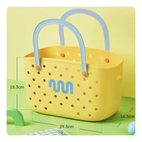 Basket with Handles Portable Plastic Storage Basket with Handles Compact