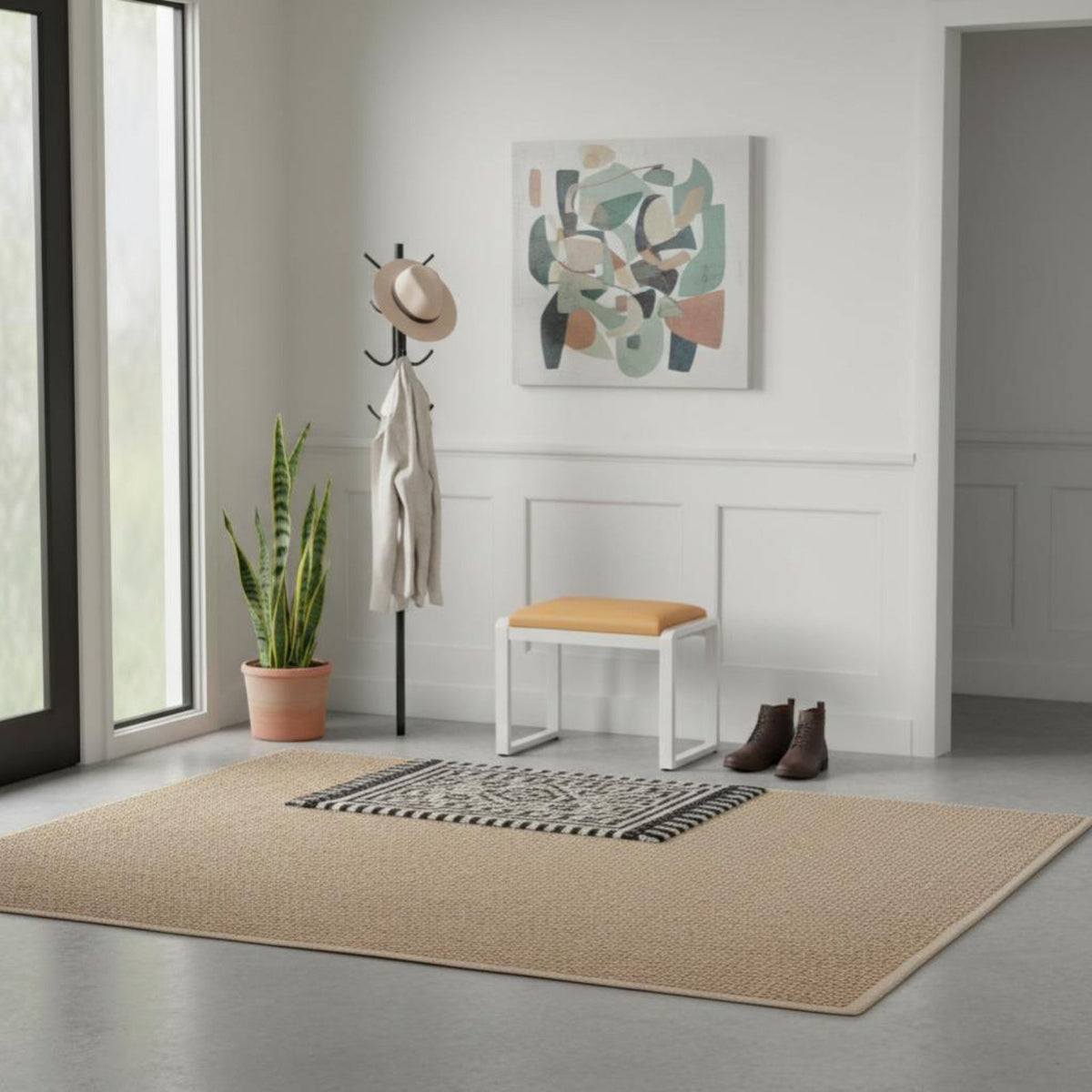 Modern Design Shoe Changing Bench Multi-Purpose Upholstered Shoe Changing Stool Space-Saving Household Furniture Soft Padded Seat for Families, Homeowners, Apartment Dwellers, Entryway, Hallway, Mudroom, Living Room