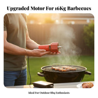 Power Bank Compatible Electric Barbecue Rotisserie Drive Low Noise USB Powered Grill Rotator High Rotational Force for Camping, Backyard