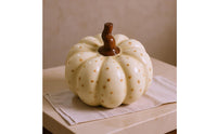 Light-Toned Ceramic Pumpkin Ornament Brown Stem Ceramic Pumpkin Figurine Smooth Finish Home decorations