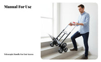 Stair Climbing Hand Truck Foldable Stair Climbing Cart Portable 6-Wheel Climber Cart for Apartment Dwellers, Warehouse Workers, Stairs, Home, Shopping