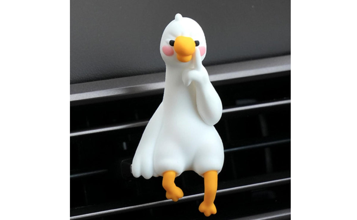 2 Pieces Cute Duck Car Ornaments Adorable Duck Dashboard Decorations Cartoon Car Dashboard Ornaments Kawaii for Drivers, Commuters