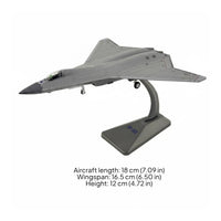 Highly Detailed J-50 Stealth Fighter Model Collectible Grade 1:100 Scale Fighter Jet Display Stand Included Diecast Alloy Airplane for Collectors, Aviation Enthusiasts, Desktop, Office