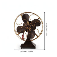 Vintage Fan Model with Pedestal Base Antique Decorative Fan Model Small Tabletop Decor for Cafes, Studios
