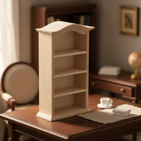 Dollhouse Bookcase Cabinet and Miniature Arched Cabinet Educational Play Arched Top Bookshelf
