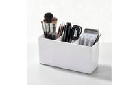 Acrylic-Style Cosmetic Organizer with 3 Compartments Countertop Makeup Organizer Space-Saving Storage Box Minimalist for Lash Artists, Beauty Station, Salon