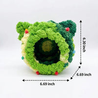 Polyester Budgie Bed for Winter Breeding, 17cm Hanging Avian Bed with Hook, Green and Yellow Gradient Budgie Bed for Small Parakeet Cage Accessory