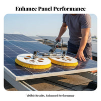 Lightweight Design Photovoltaic Panel Washing Tool Wet and Dry Use Electric Solar Panel Cleaning Brush Electric Rotating Cleaning Brush for Commercial Property Owners, Homeowners, Seniors, Power Stations, Rooftops, Roofs, High Glass Panes
