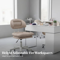 Adjustable Height Low-Back Rolling Stool 360-Degree Swivel Cushioned Low-Back Roller Chair Stable Five-Point Base Commercial Furniture Thick Padded Seat for Nail Technicians, Professionals, Beauty Salon, Barber Shop, Reception Area, Dressing Room